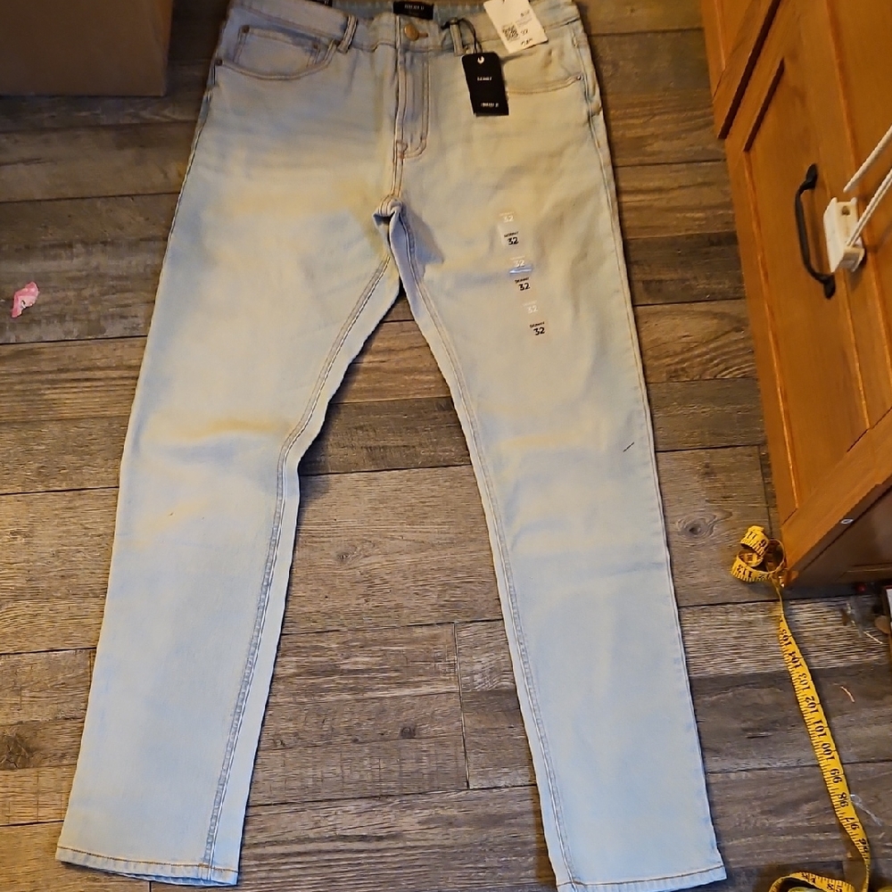 Forever 21 Blue Skinny Jeans with Distressed Details